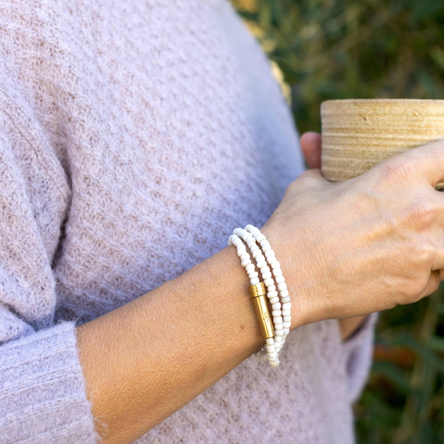 White Seed Wrap Bracelet- Wishbeads