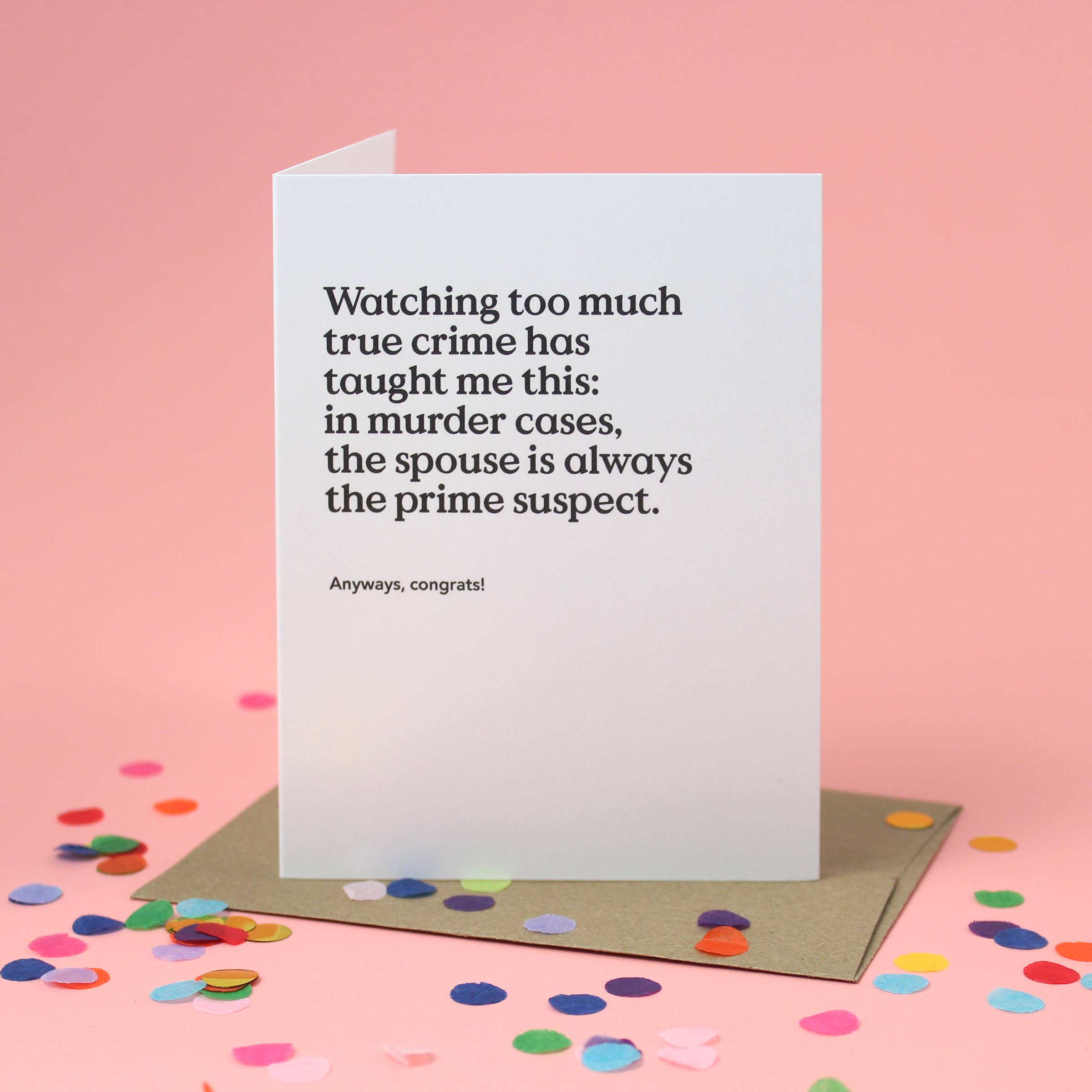 True Crime Wedding Card