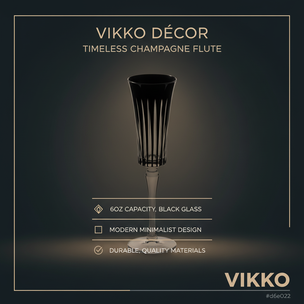 Vikko Timeless, 6oz Champagne Glass, Black - Kadra Kitchenware -