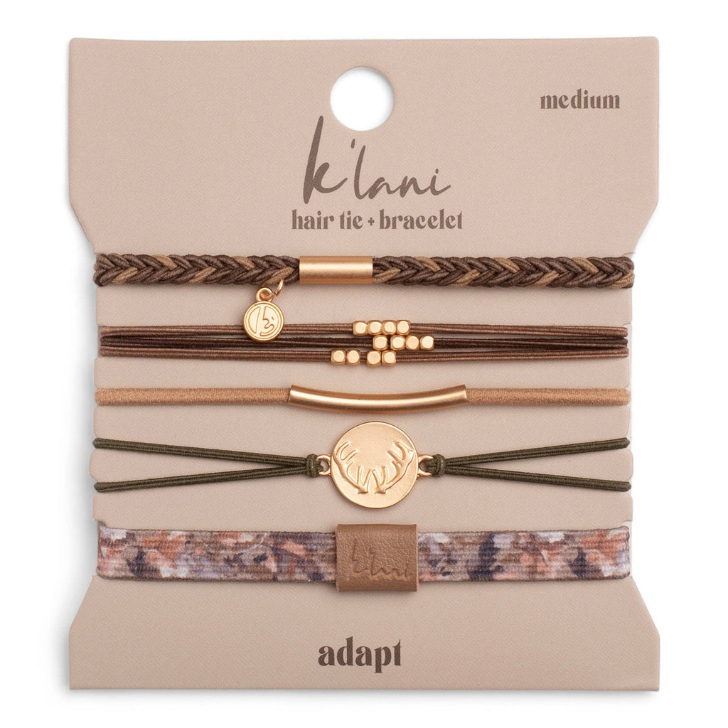 "Adapt" Camouflage with Antler Charm Hair Tie Bracelets-K'lani hair tie bracelets