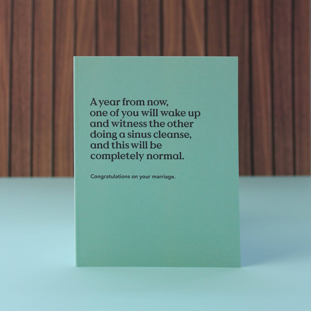 Sinus Cleanse Wedding Card