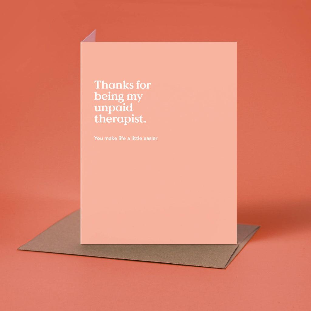 Unpaid Therapist Thank You Card
