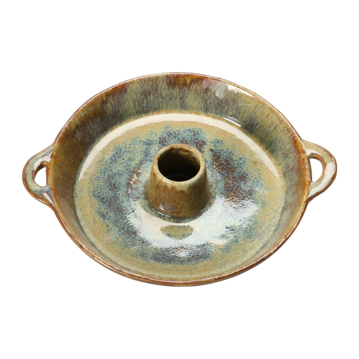 Stoneware Dish with Toothpick Holder