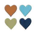 Enameled Metal Heart Shaped Tray with Colored Edge, 4 Colors