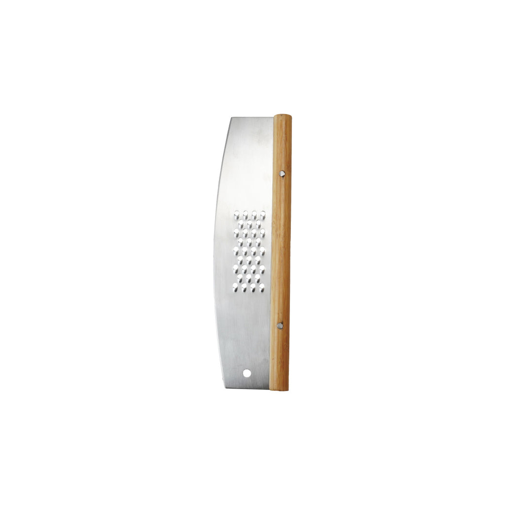 Pizza Cutter w/ Grater, Stainless Steel & Rubberwood (Natural)