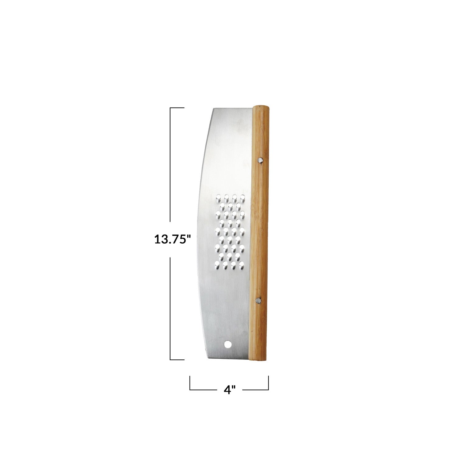 Pizza Cutter w/ Grater, Stainless Steel & Rubberwood (Natural)