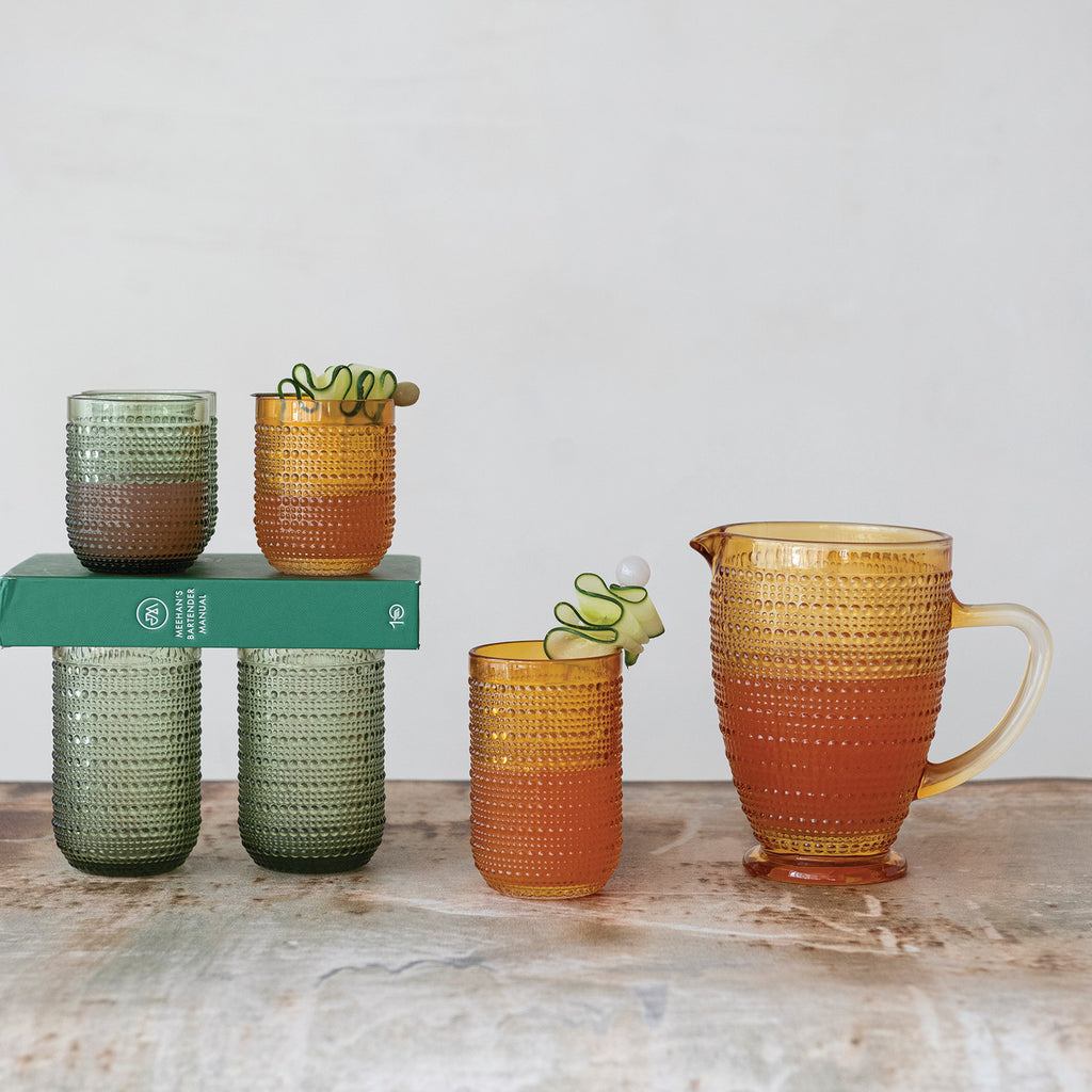 6 oz. Drinking Glass with Raised Dots, Yellow