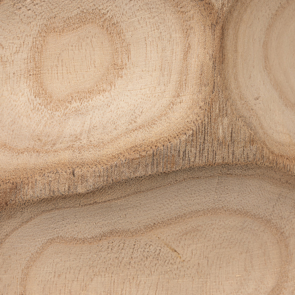 Decorative Carved Paulownia Wood Vase, Natural