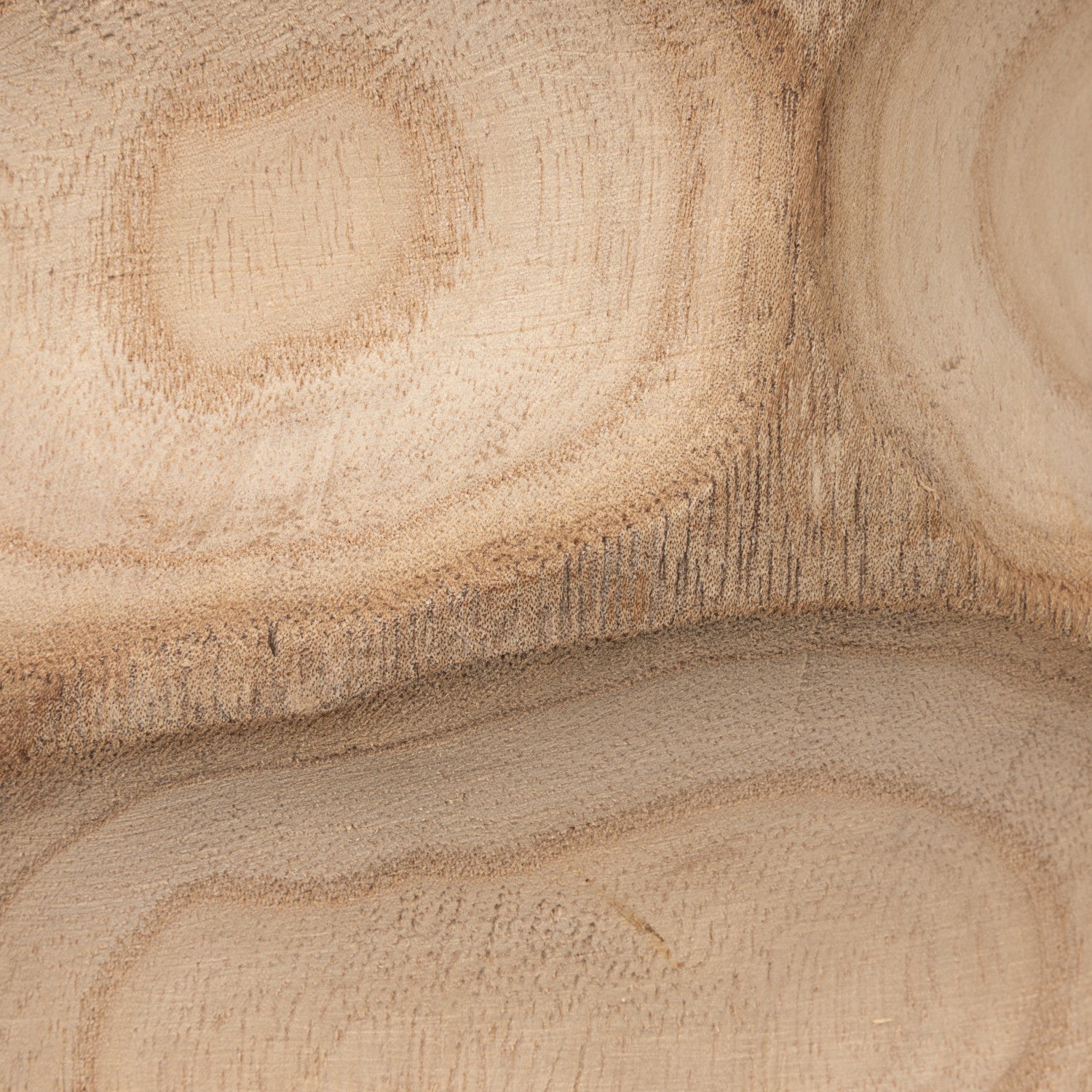 Decorative Carved Paulownia Wood Vase, Natural
