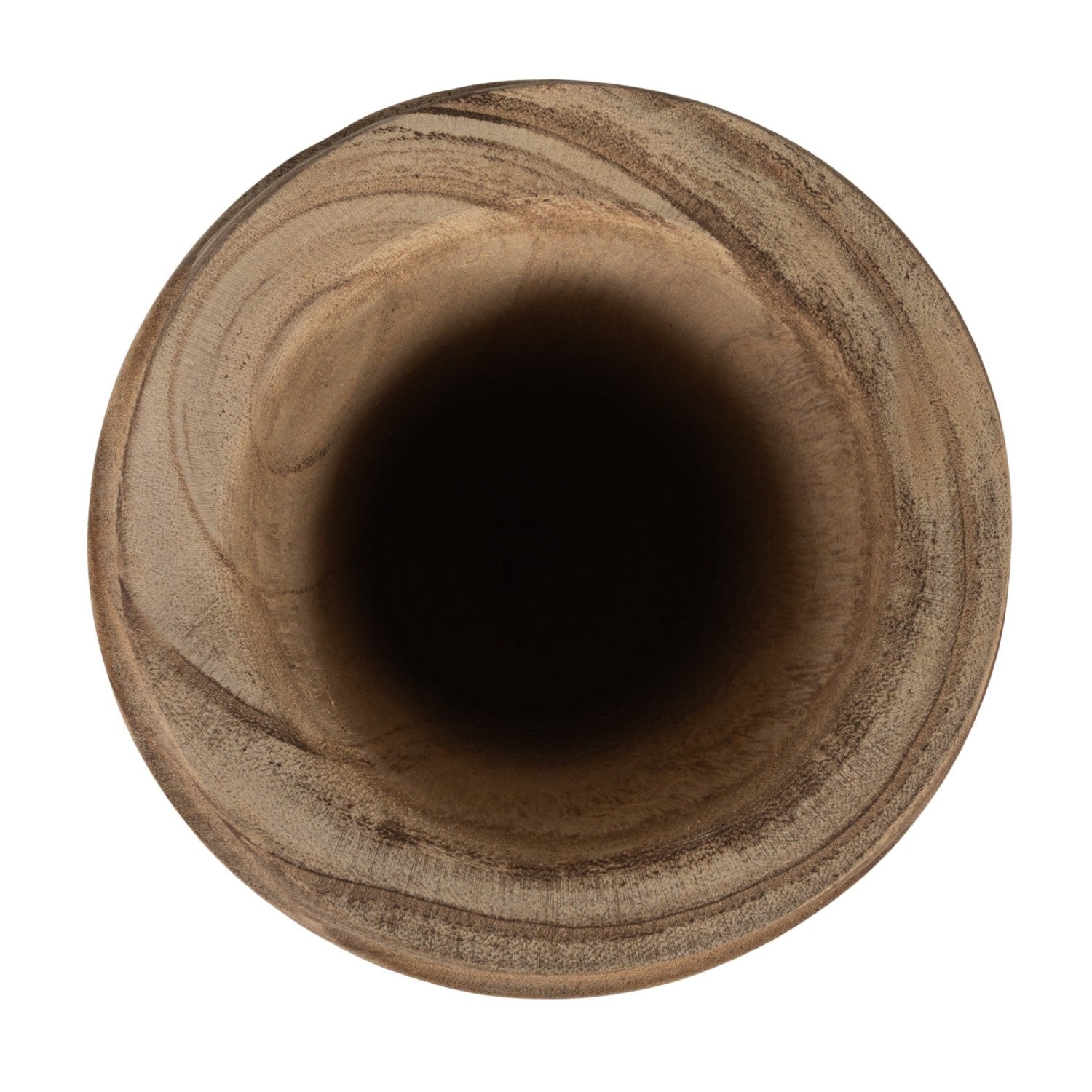Decorative Carved Paulownia Wood Vase, Natural