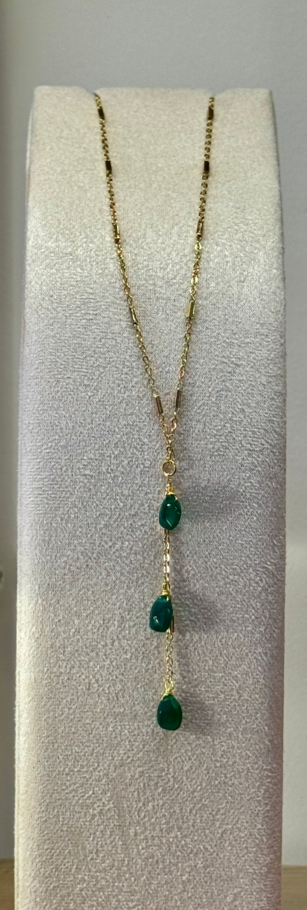 Green Onyx Tassle Necklace