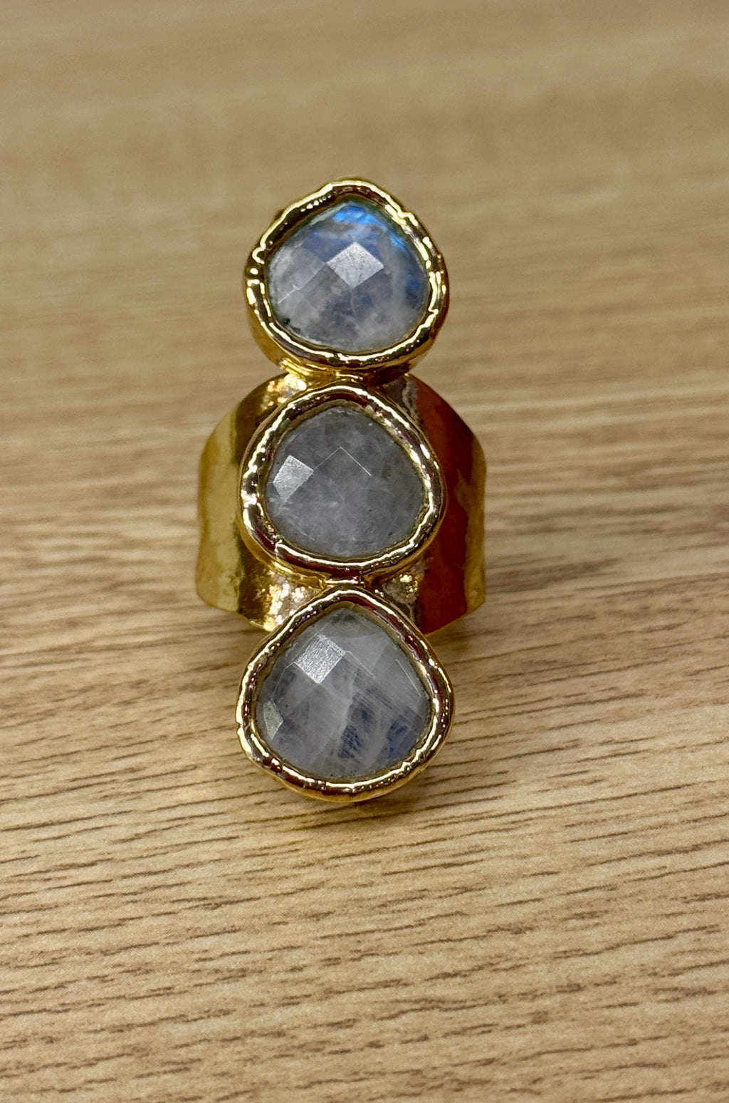 Triple Moonstone Ring