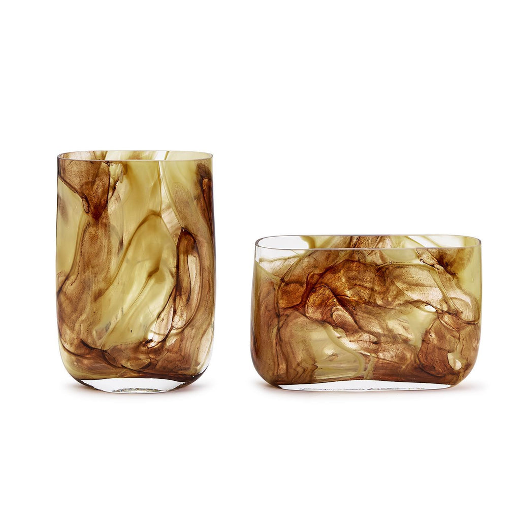 Organic Swirl Hand Blown Glass Vase