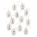 Oval Ornaments 12 Sayings - Porcelian