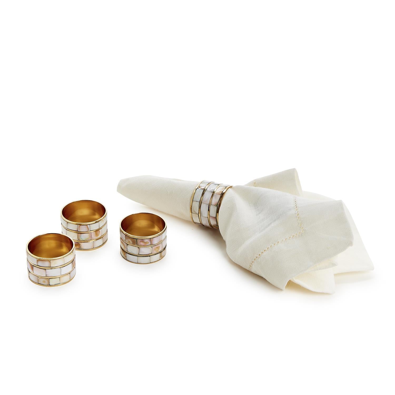 Mother of Pearl Napkin Rings- Set of 4