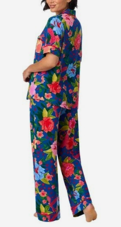 Blue Flower Pajama Pants Set- XL