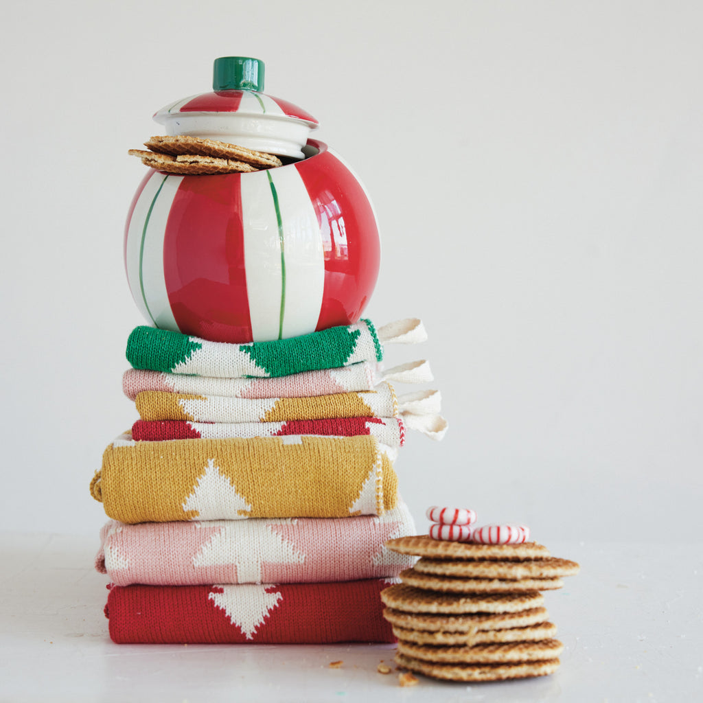 Hand-Painted Stoneware Candy Shaped Cookie Jar