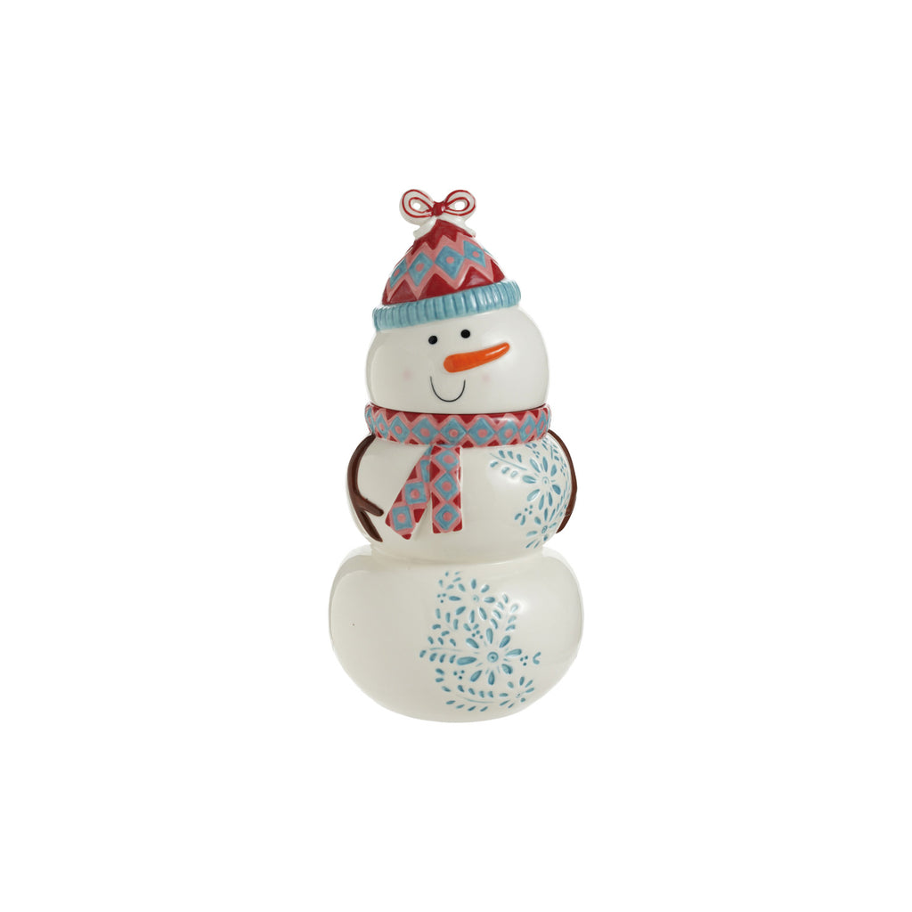 Stoneware Snowman Shaped Cookie Jar