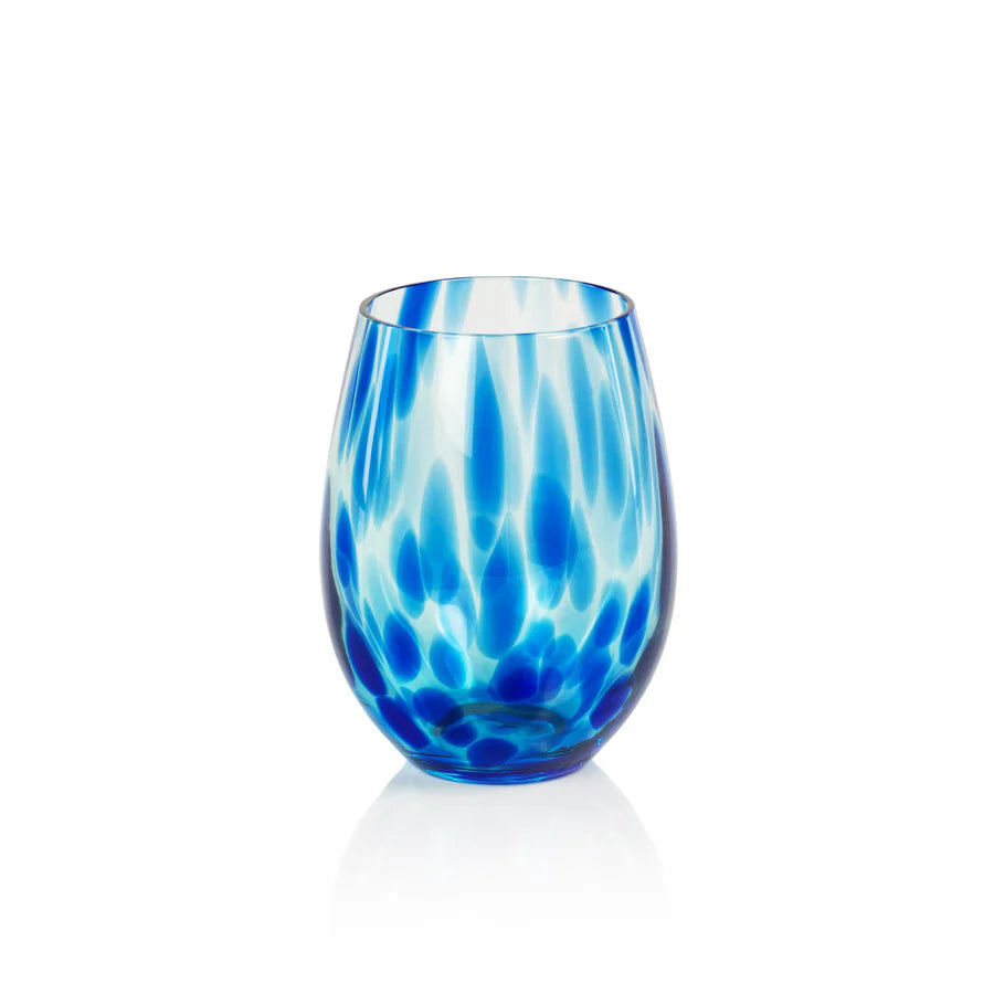 Blue Tortoise Stemless All Purpose Glass