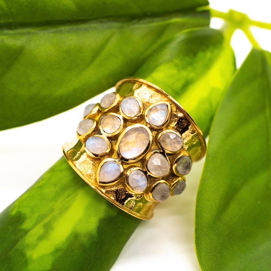 Baizaar - Moonstone Cluster Ring