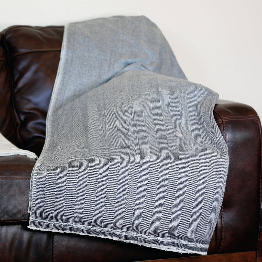 Herringbone Design Cashmere Blanket