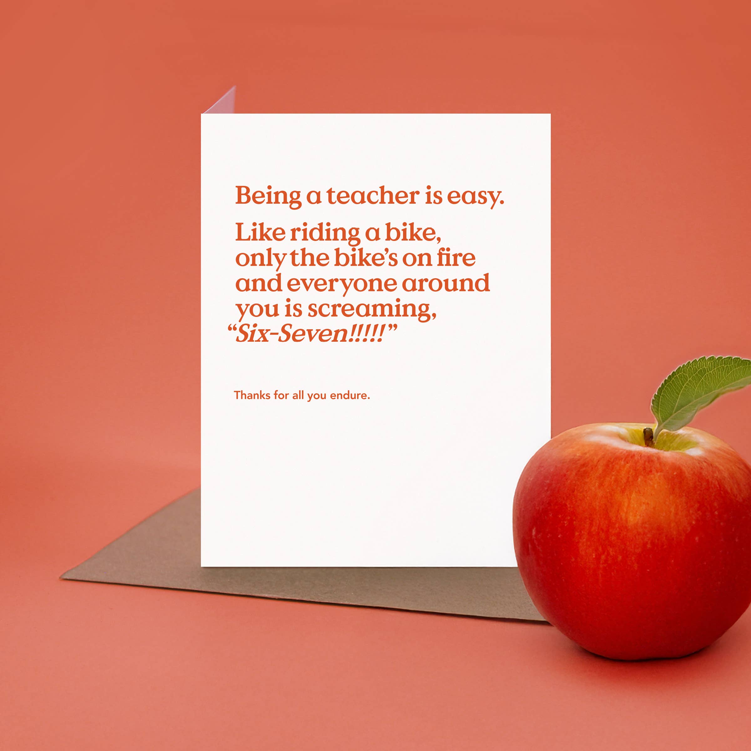 Riding A Bike 6-7 Teacher Thank You Card