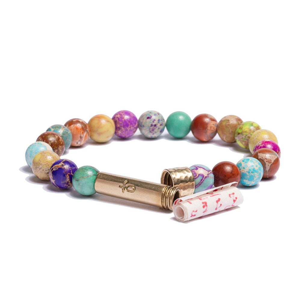 Rainbow Sea Sediment Jasper Intention Bracelet- Wishbeads