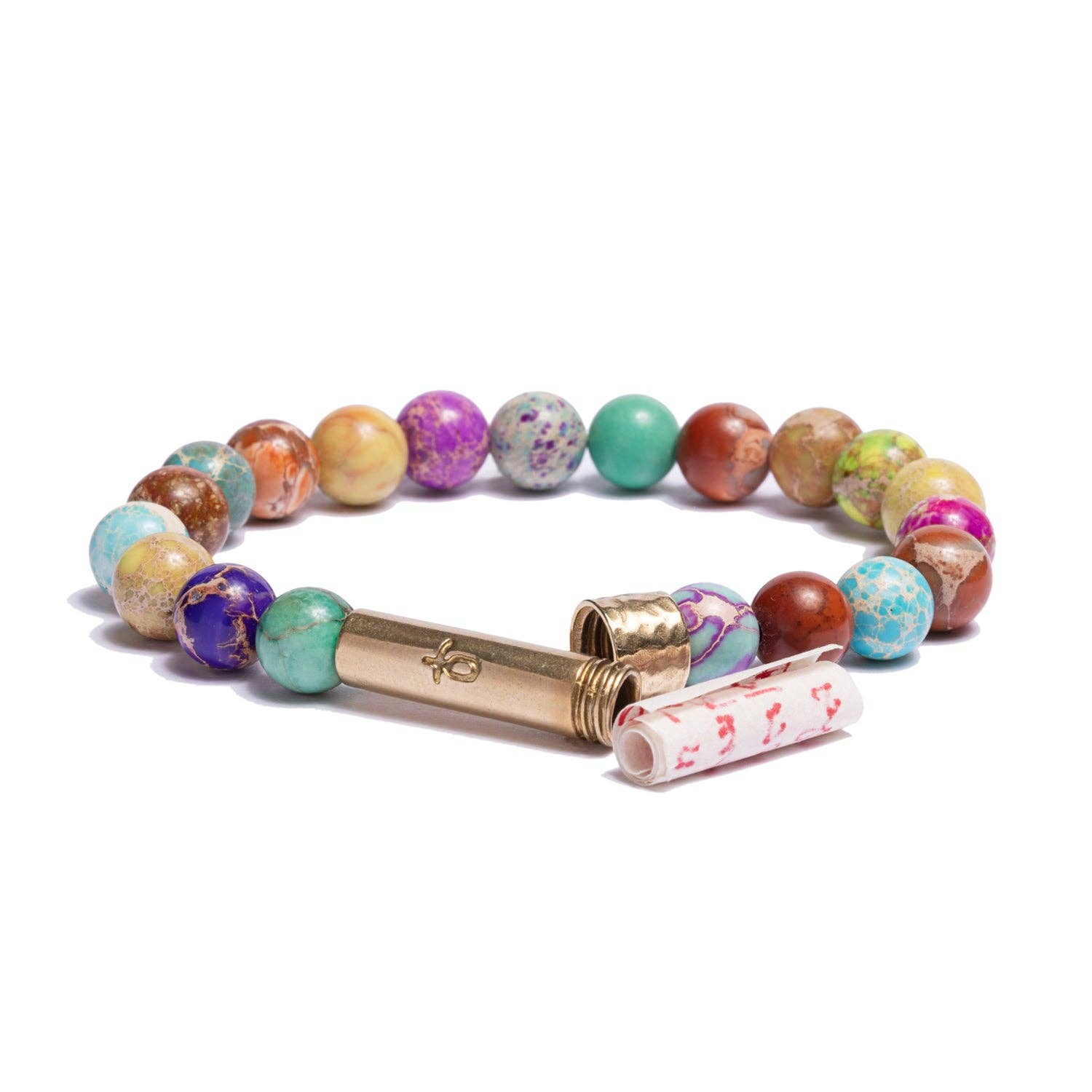 Rainbow Sea Sediment Jasper Intention Bracelet- Wishbeads