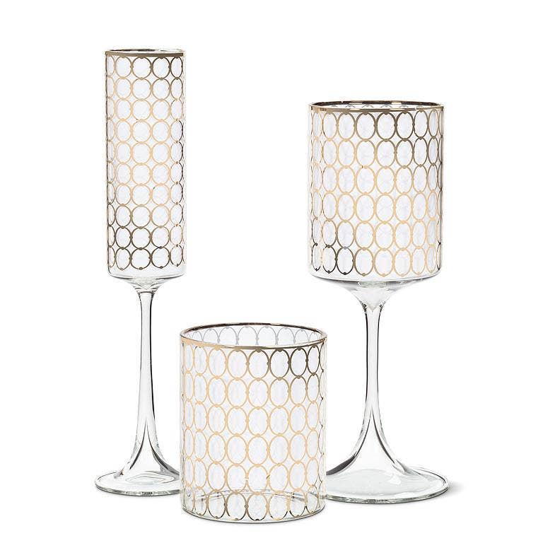 Tumbler with Gold Rings-4"H(12oz)