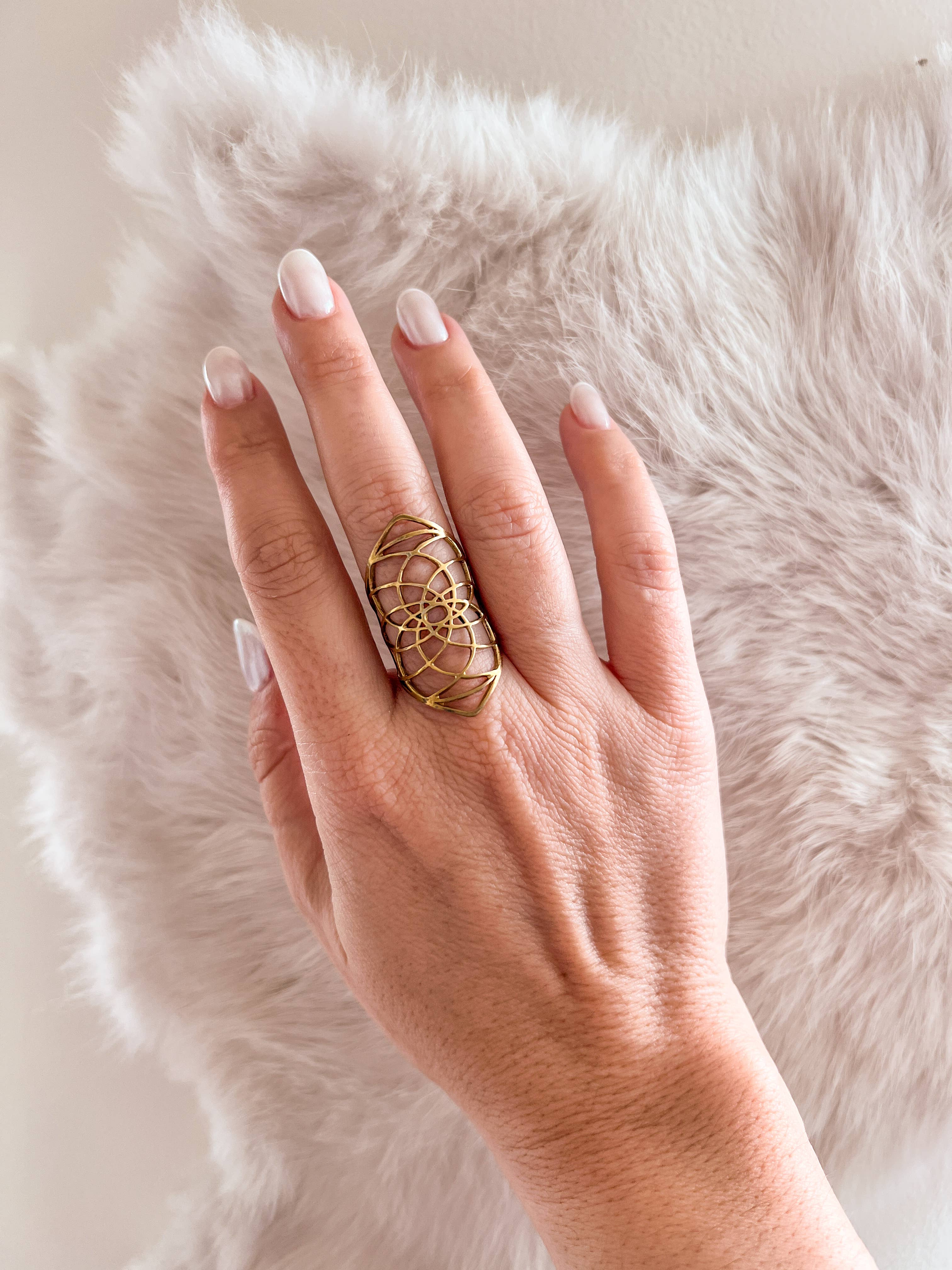 Baizaar - Brass Sri Yantra Ring