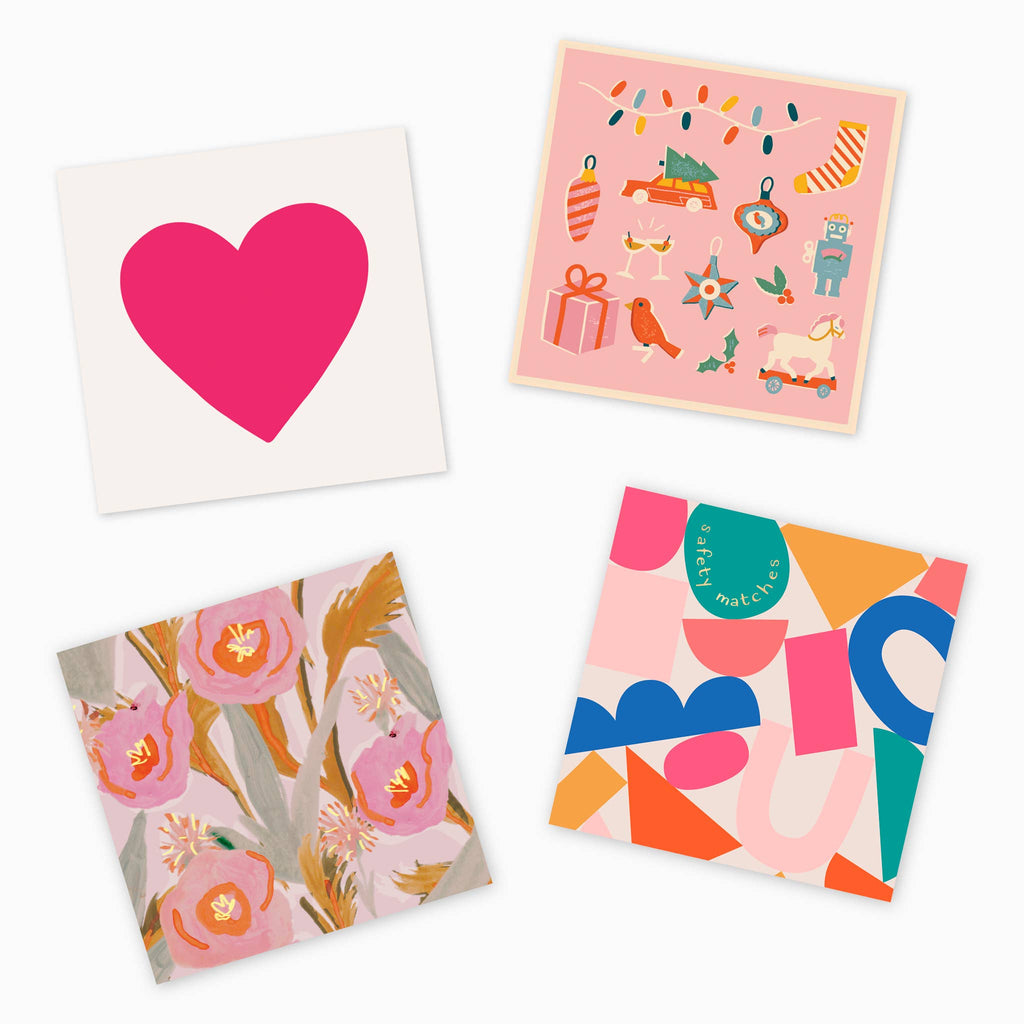 Pink Embossed Heart Decorative Matchbox