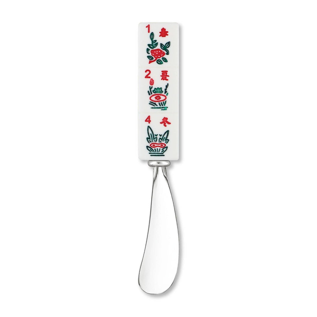 Flowers 2-Piece Mahjong Zinc Cheese Spreader