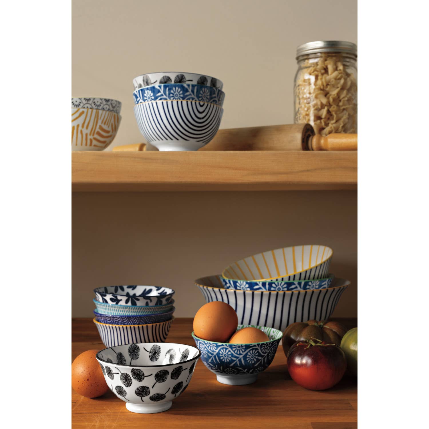 Blue Red Dash Bowl 3.5 inch