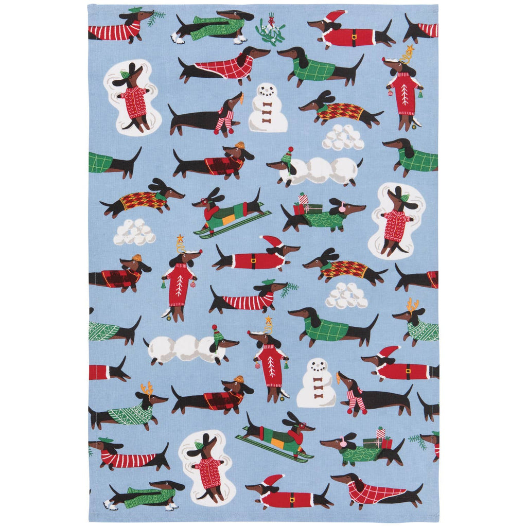 Danica Jubilee - Dashing Dachshunds Christmas Dishtowel