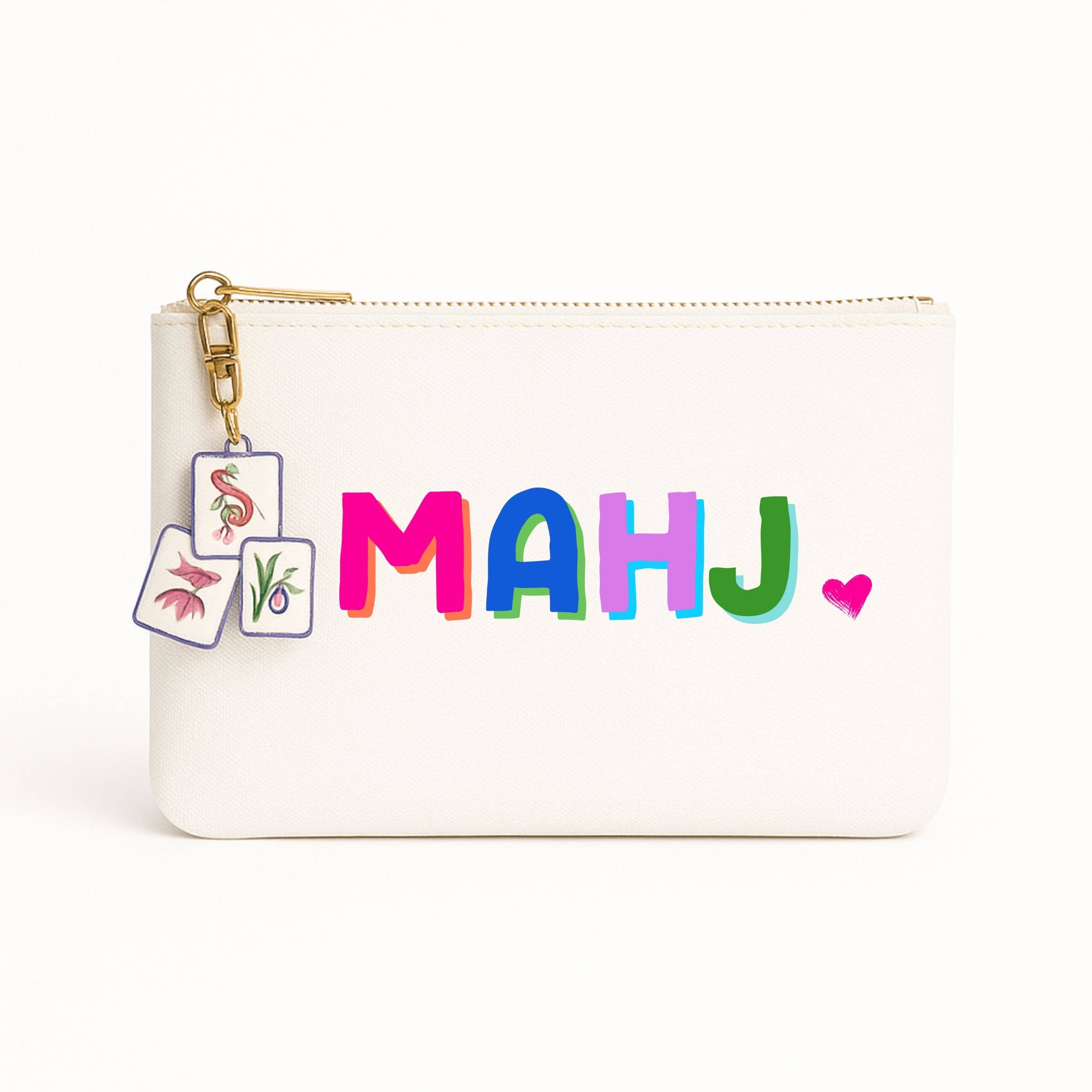 Mahjong Canvas Bag w/ tile zipper