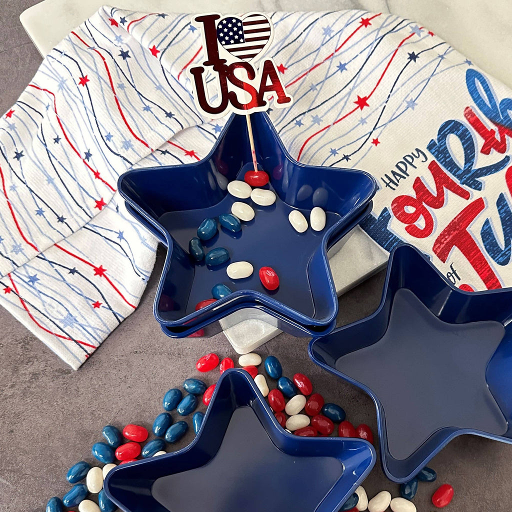 Patriotic Star Melamine 5 1/2" Bowl, Blue