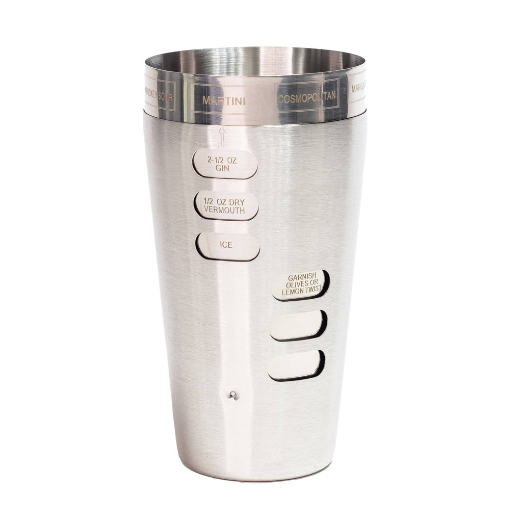 Double 07 Recipe Shaker | 24 oz Stainless Cocktail Shaker