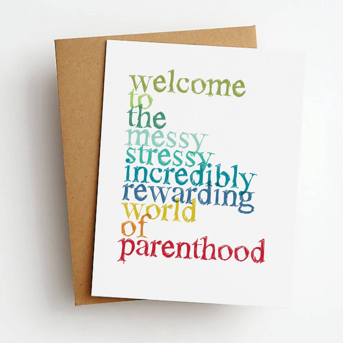 Messy Stressy Parenthood New Baby Greeting Card