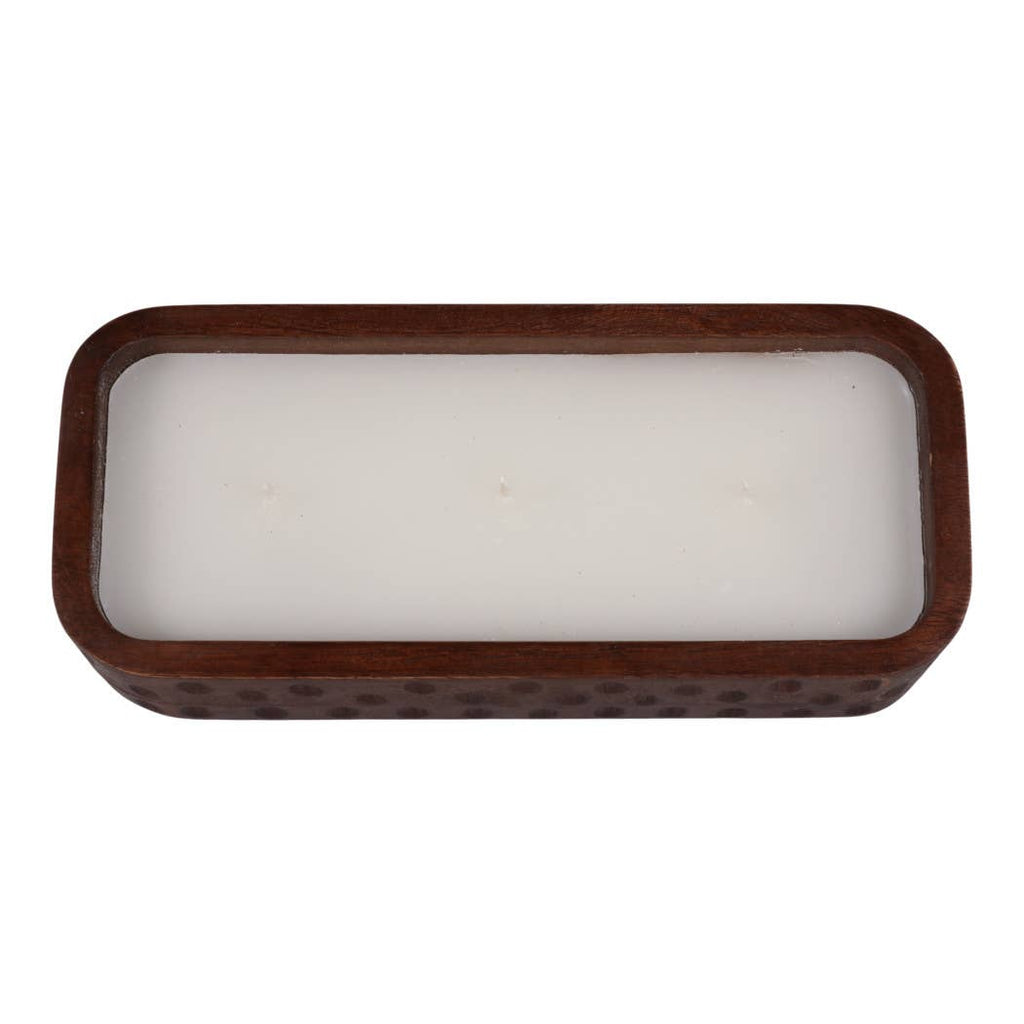 Brown Mango Pottery "Wood Hammered", 18 Oz, Vanilla Scented Candle