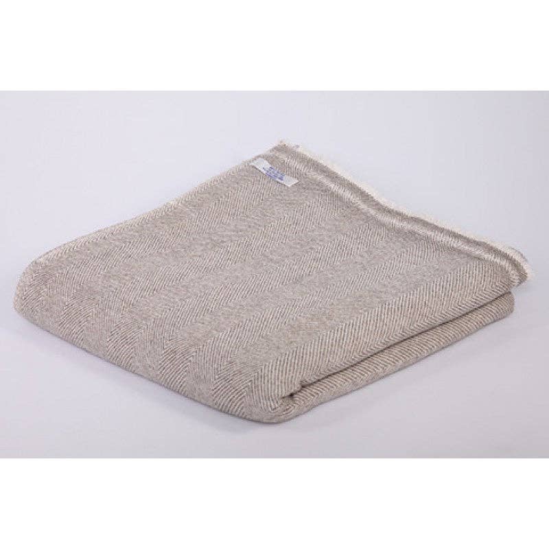 Herringbone Design Cashmere Blanket