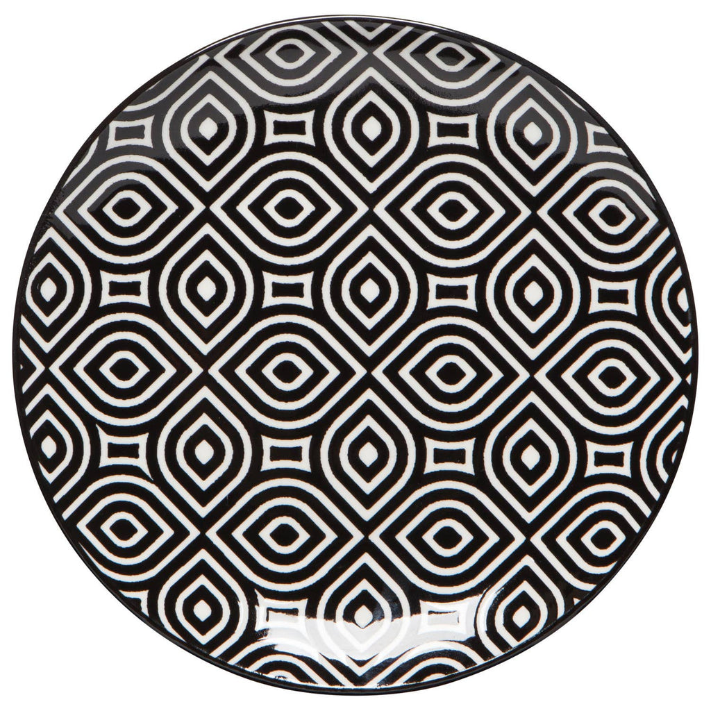 White Geo Appetizer Plate 6 inch