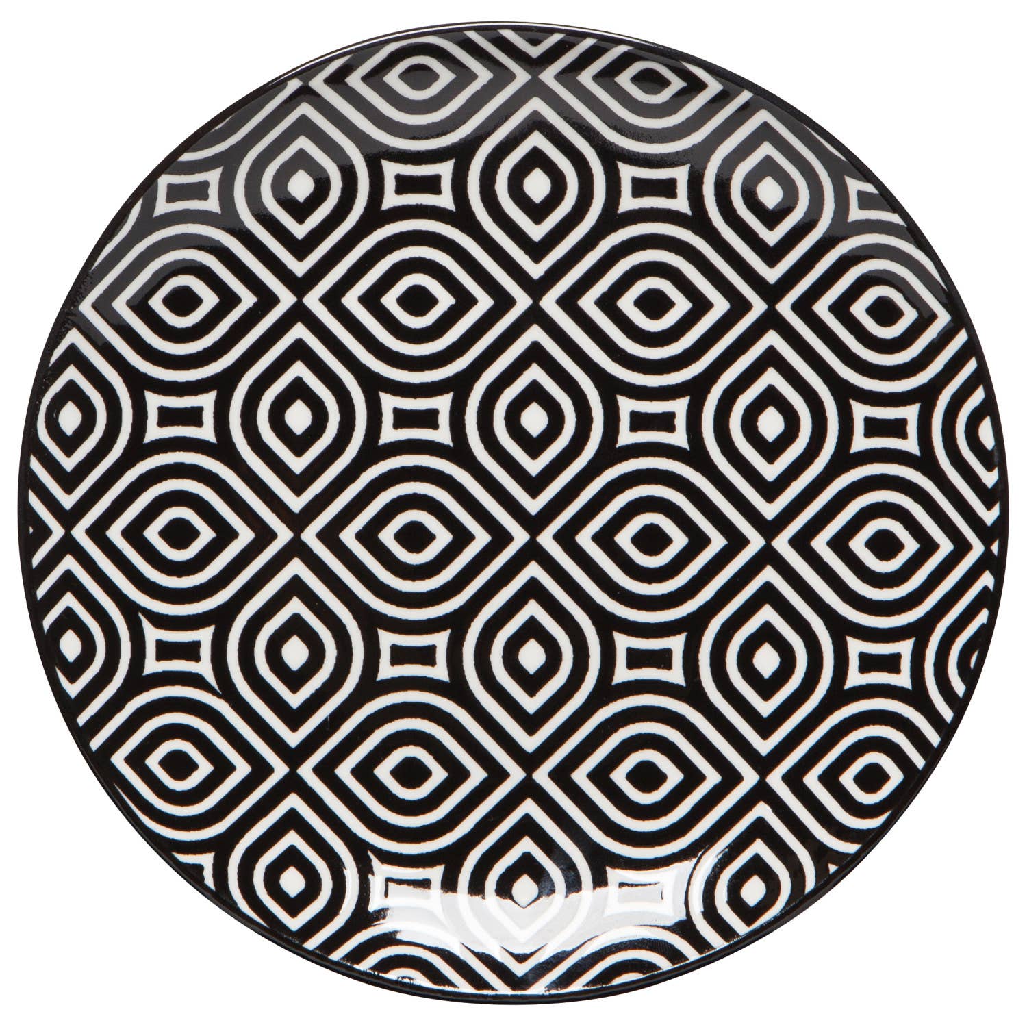 White Geo Appetizer Plate 6 inch