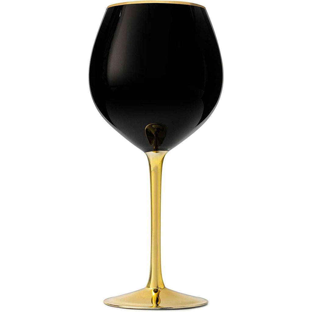 Black / Gold Stemmed Wine Glass