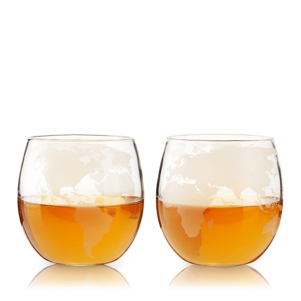 Globe Themed Whiskey Tumblers