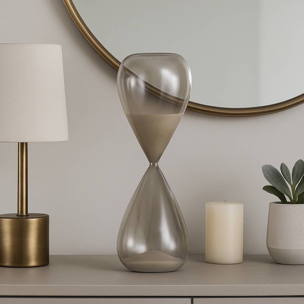 Large Teardrop Silhouette Hourglass - Grey, 20 in.