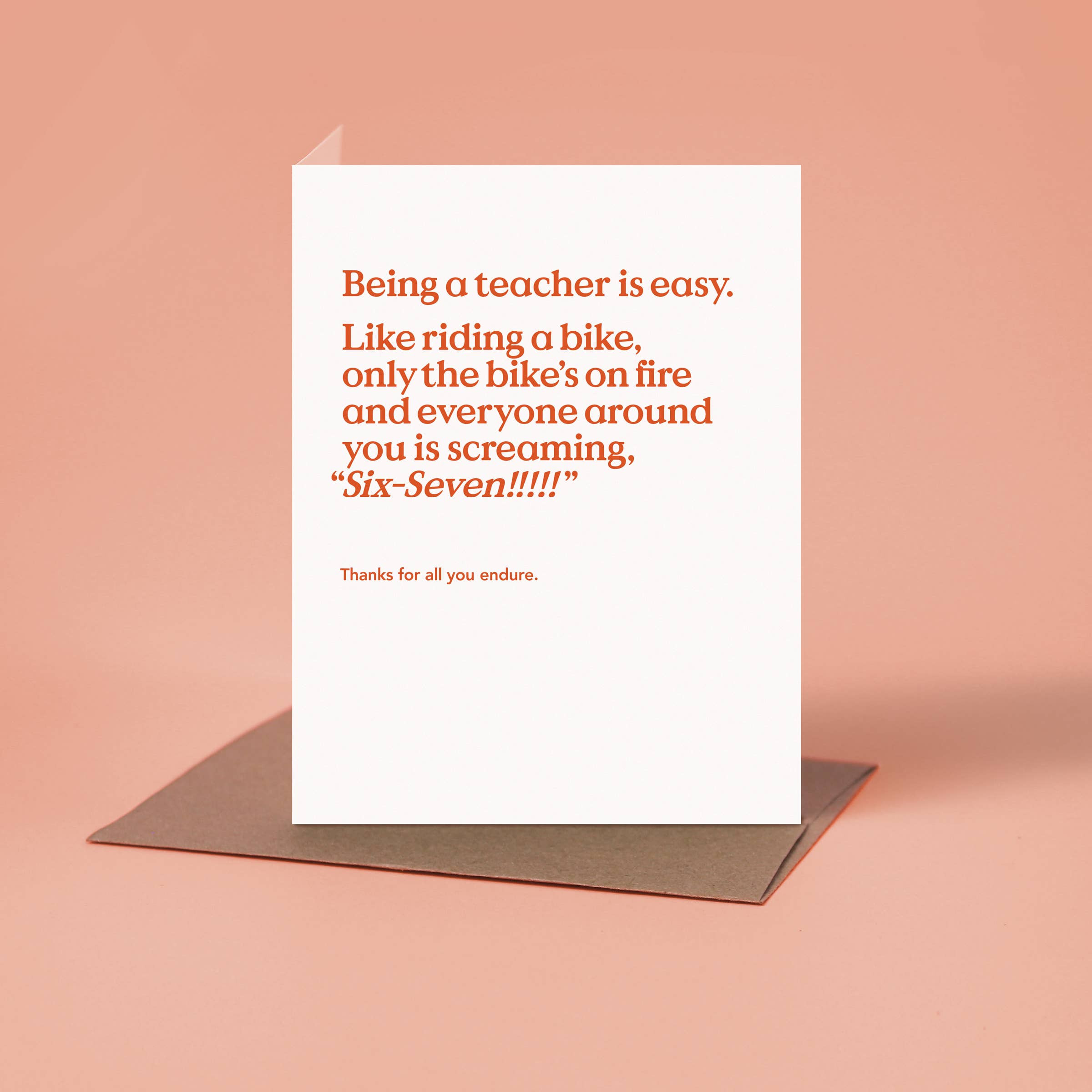 Riding A Bike 6-7 Teacher Thank You Card