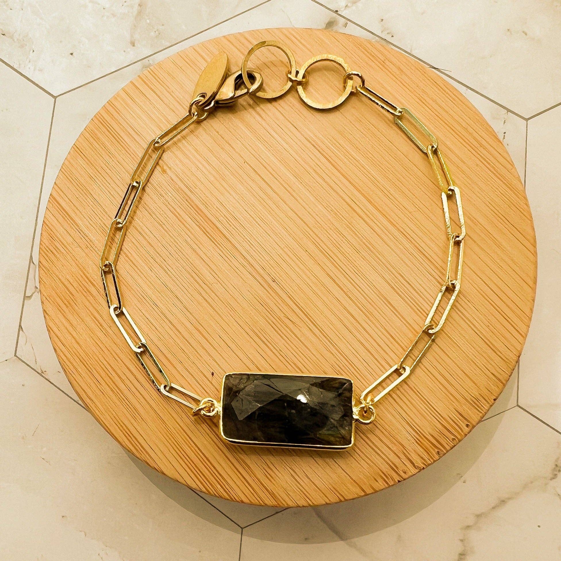 Ariana : Labradorite Rectangle Bracelet