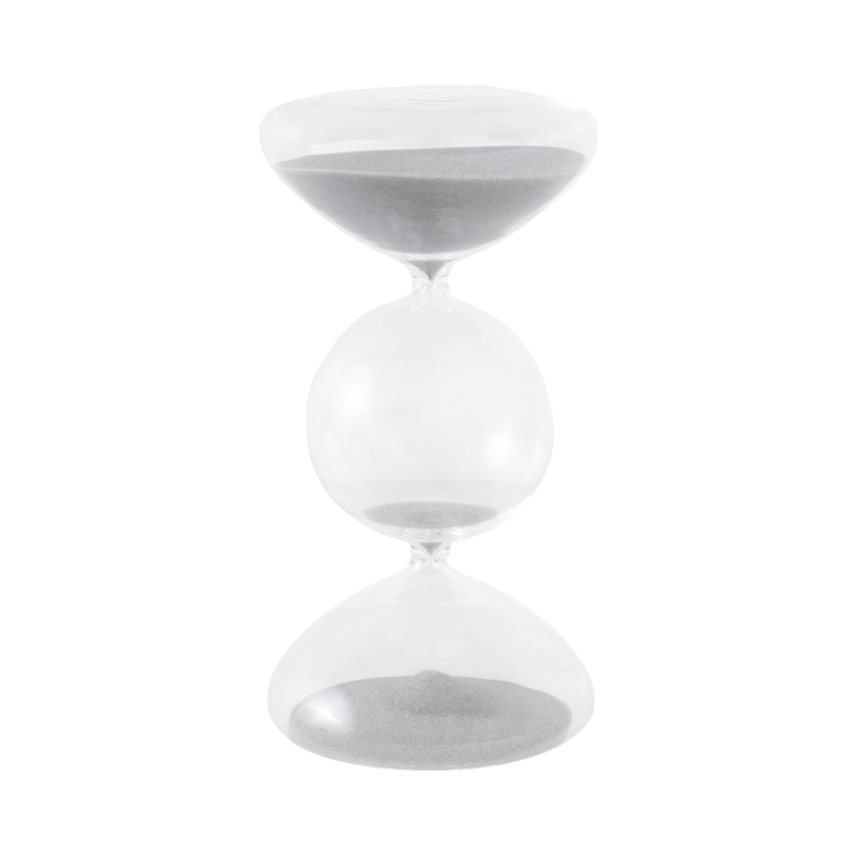 3 Bubble Sandtimer - White/Clear Glass Bubble 30-Minute, 8 in.