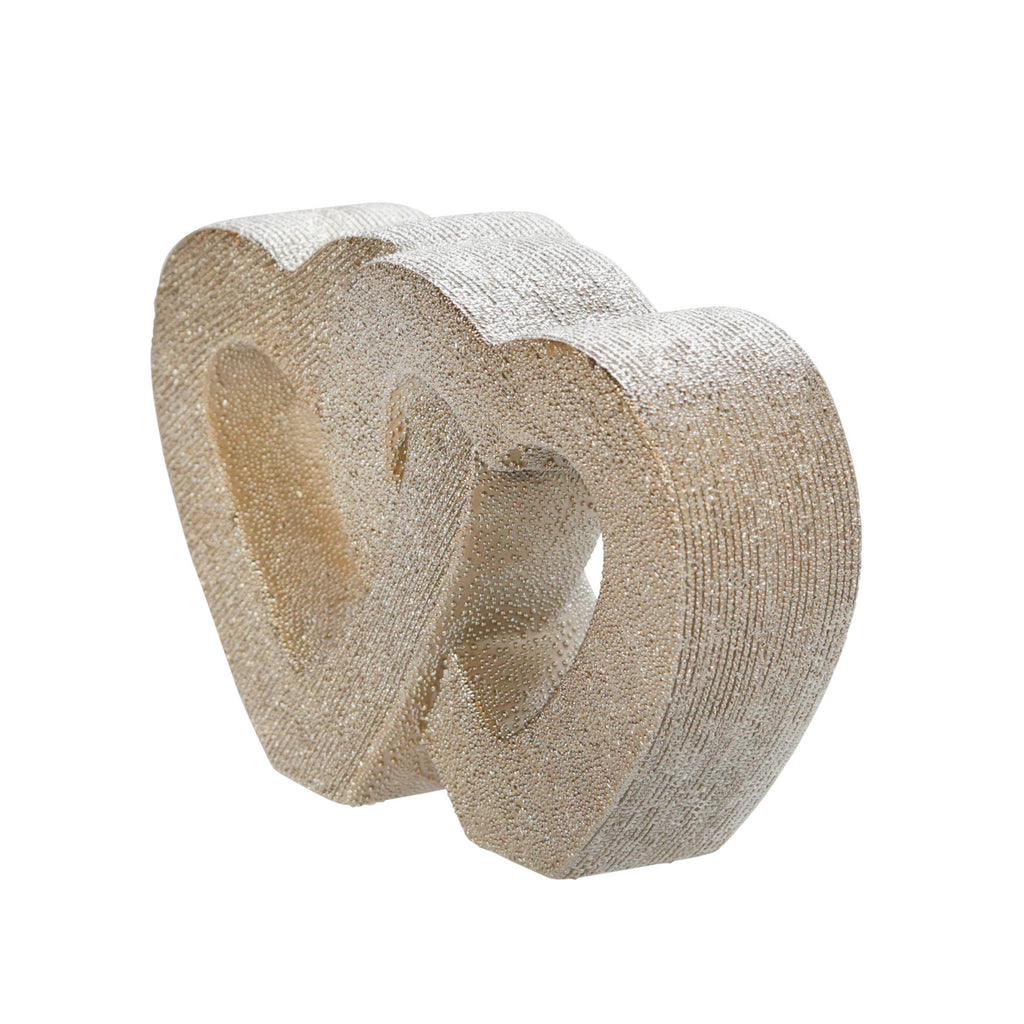 Gold Ceramic Double Heart Table, 10 in.