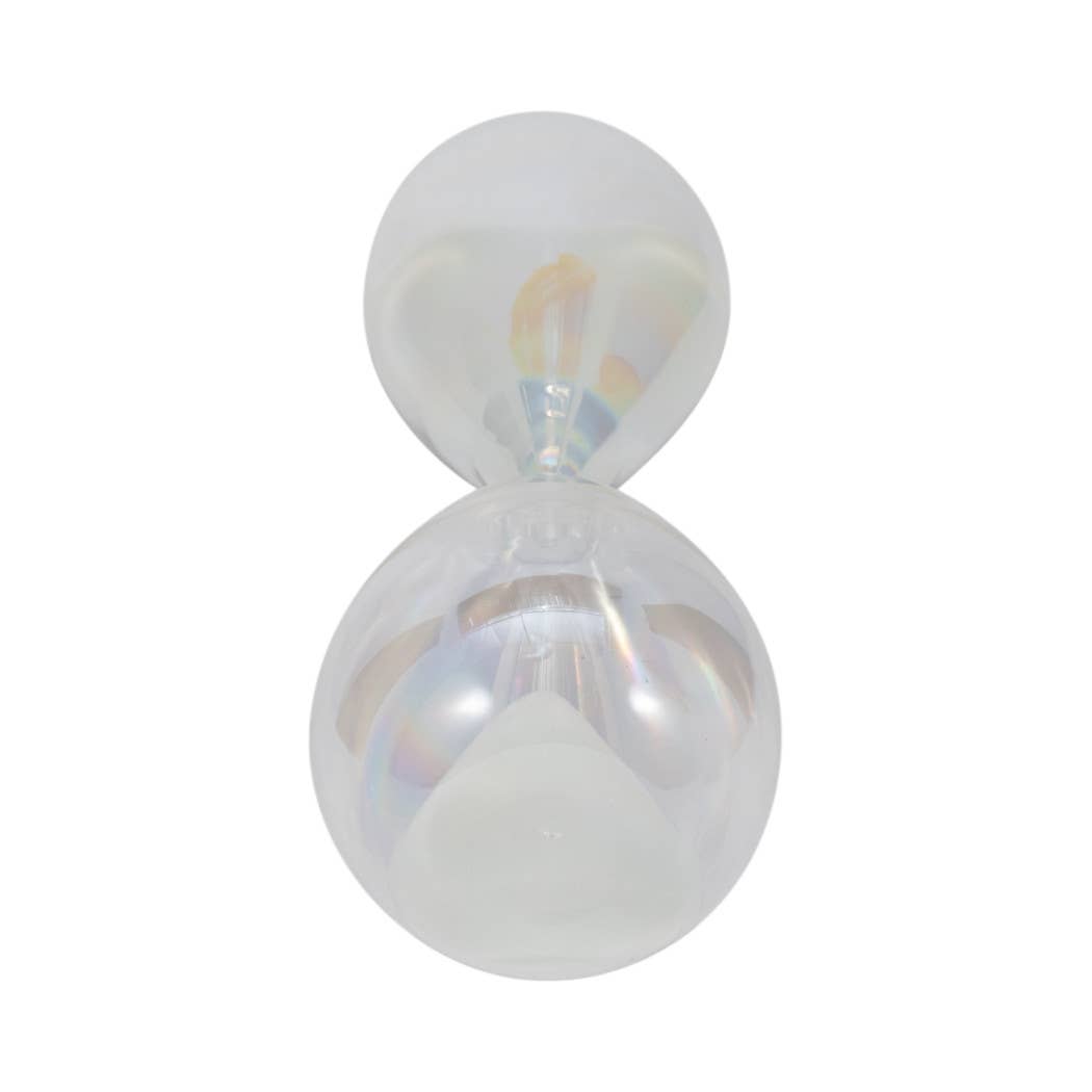 Glass Large Iridescent Teardrop Hourglass - Clear, 20 in.